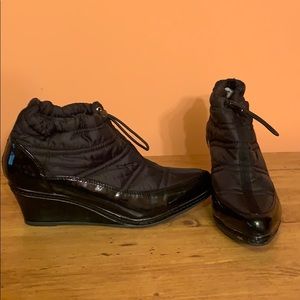 Pointy Black Fioni Thermal Winter Wedge Boots